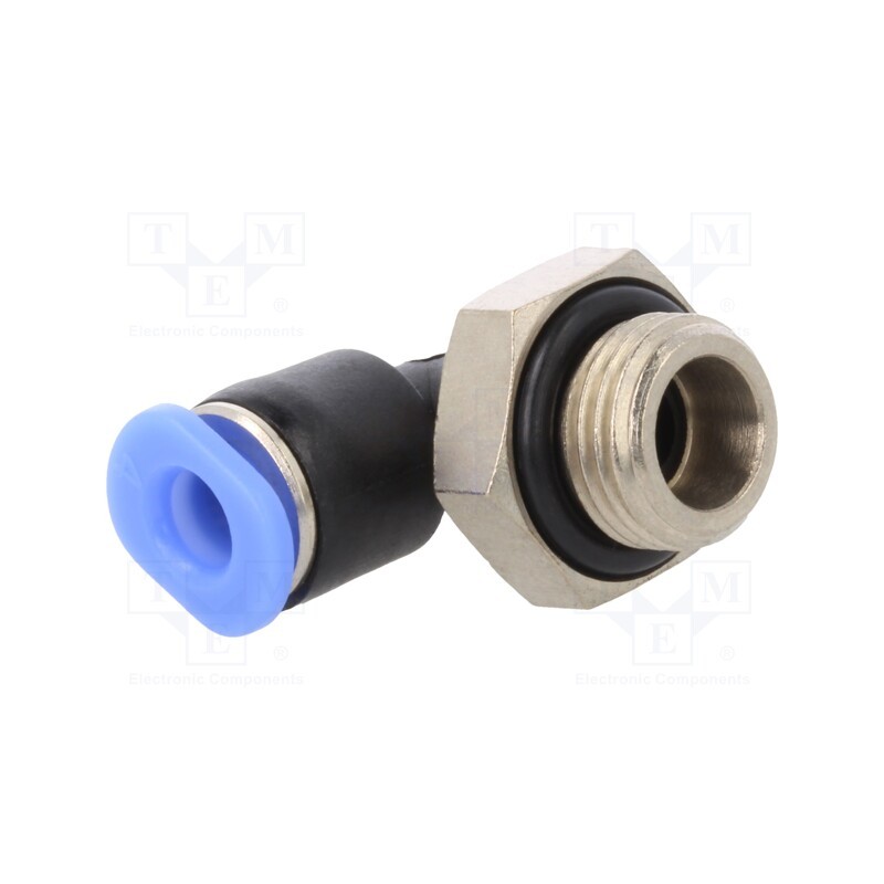 1 pcs x PNEUMAT-PLG-184 - Push-in fitting, angled, -0.95÷10bar, Thread: G 1/8', 0÷60°C