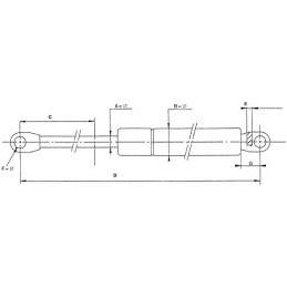 Gas actuator shock absorber 223 5mm 120n eyelet h81