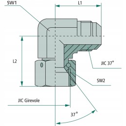 Connector adapter elbow wa 9 16 fs jic x 9 16 m jic
