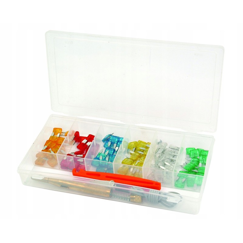 Flat fuses, mini assortment, 93 pieces, 2990