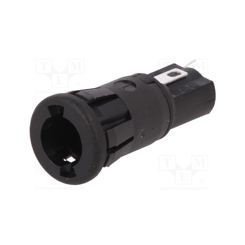 1 pcs x BULGIN - FX0367/1 - Fuse holder, cylindrical fuses, 5x20mm, 250V, on panel, black