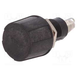 1 pcs x BULGIN - FX0365 - Fuse holder, cylindrical fuses, 5x20mm, 250V, on panel, black