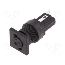 1 pcs x BULGIN - FX0359 - Fuse holder, cylindrical fuses, 5x20mm, 250V, on panel, black