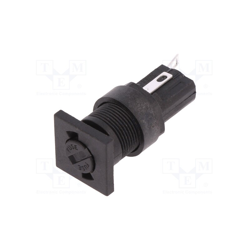 1 pcs x BULGIN - FX0359 - Fuse holder, cylindrical fuses, 5x20mm, 250V, on panel, black