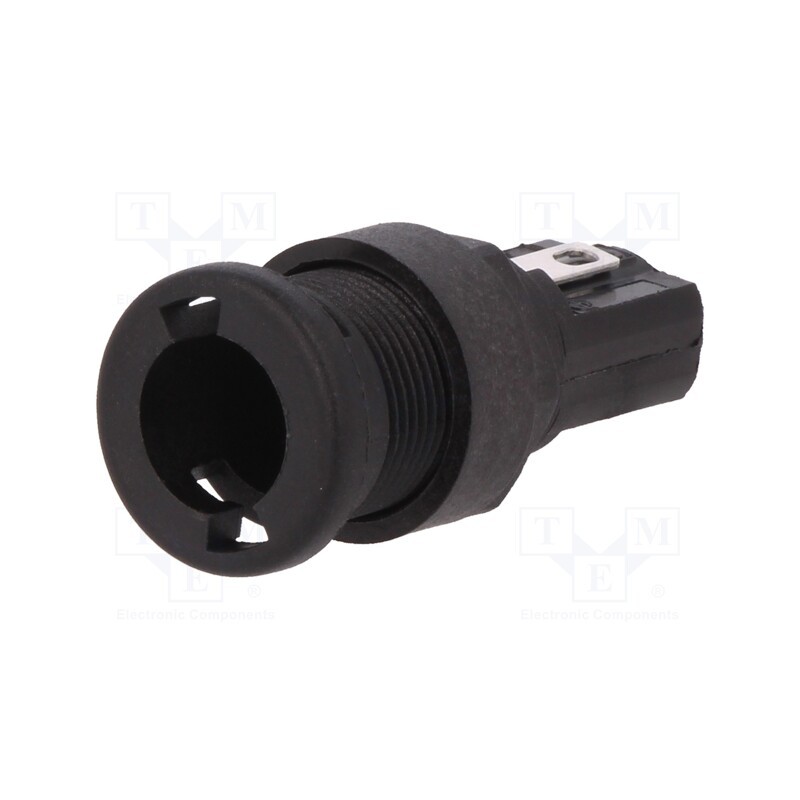 1 pcs x BULGIN - FX0357 - Fuse holder, cylindrical fuses, 5x20mm, 250V, on panel, black