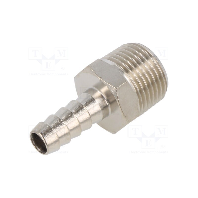 2 pcs x PNEUMAT-3040 8-3/8 - Push-in fitting, connector pipe, nickel plated brass, 8mm