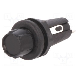 1 pcs x BULGIN - FX0296/1 - Fuse holder, cylindrical fuses, 5x20mm, 250V, on panel, black
