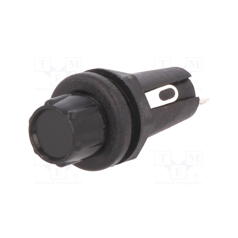1 pcs x BULGIN - FX0296/1 - Fuse holder, cylindrical fuses, 5x20mm, 250V, on panel, black