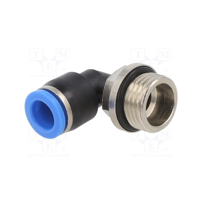 1 pcs x PNEUMAT-125.M16X1,5-8 - Push-in fitting, angled 90°, -0.95÷15bar, Thread: M16x1,5, 0÷60°C