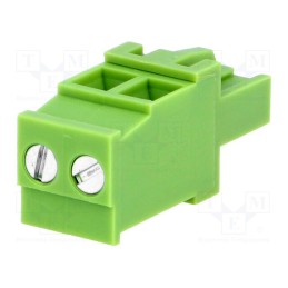 5 pcs x XINYA - XY2500F-BV(5.08)-2P - Pluggable terminal block, 5.08mm, ways: 2, angled 90°, plug, green