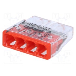 5 pcs x WAGO - 2273-204 - Quick splice, 2273, spring clamp, 0.5÷2.5mm2, 450V, 24A, red