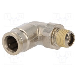1 pcs x NORGREN HERION-101470818 - Push-in fitting, angled, nickel plated brass, Thread: BSP 1/8'