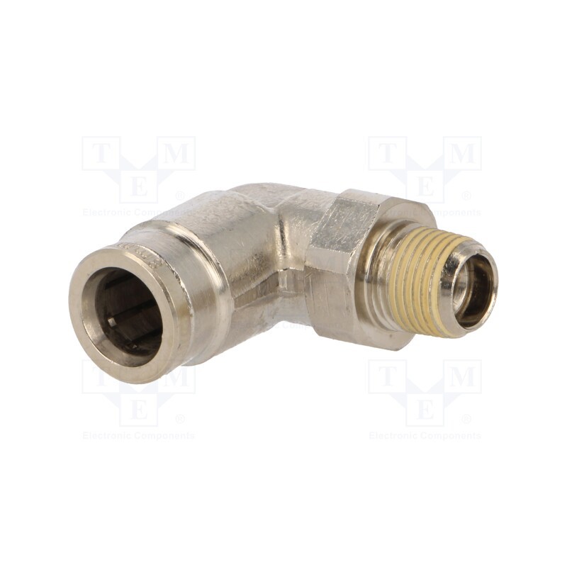 1 pcs x NORGREN HERION-101470818 - Push-in fitting, angled, nickel plated brass, Thread: BSP 1/8'