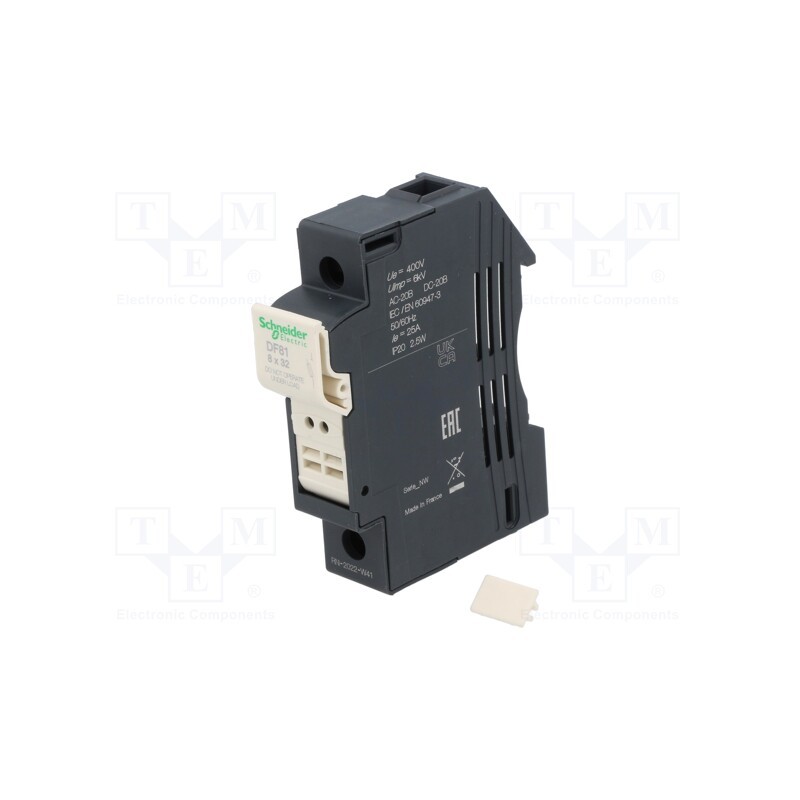 1 pcs x SCHNEIDER ELECTRIC - DF81 - Fuse base, for DIN rail mounting, Poles: 1