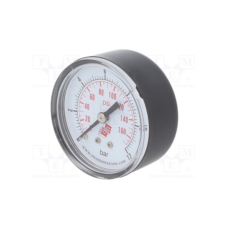 1 pcs x PNEUMAT-M50A.PL012G18 - Manometer, 0÷12bar, non-aggressive liquids,inert gases, 50mm