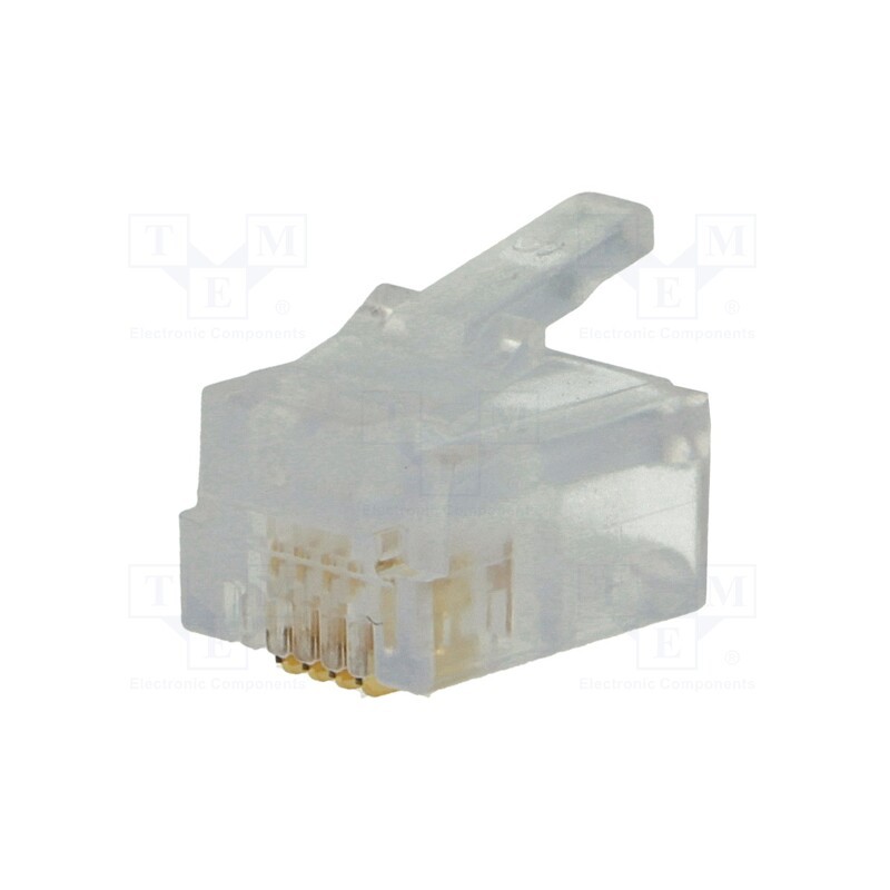 5 pcs x BEL FUSE - 940-SP-3046R - Plug, RJ11, PIN: 4, Layout: 6p4c, for cable, IDC,crimped