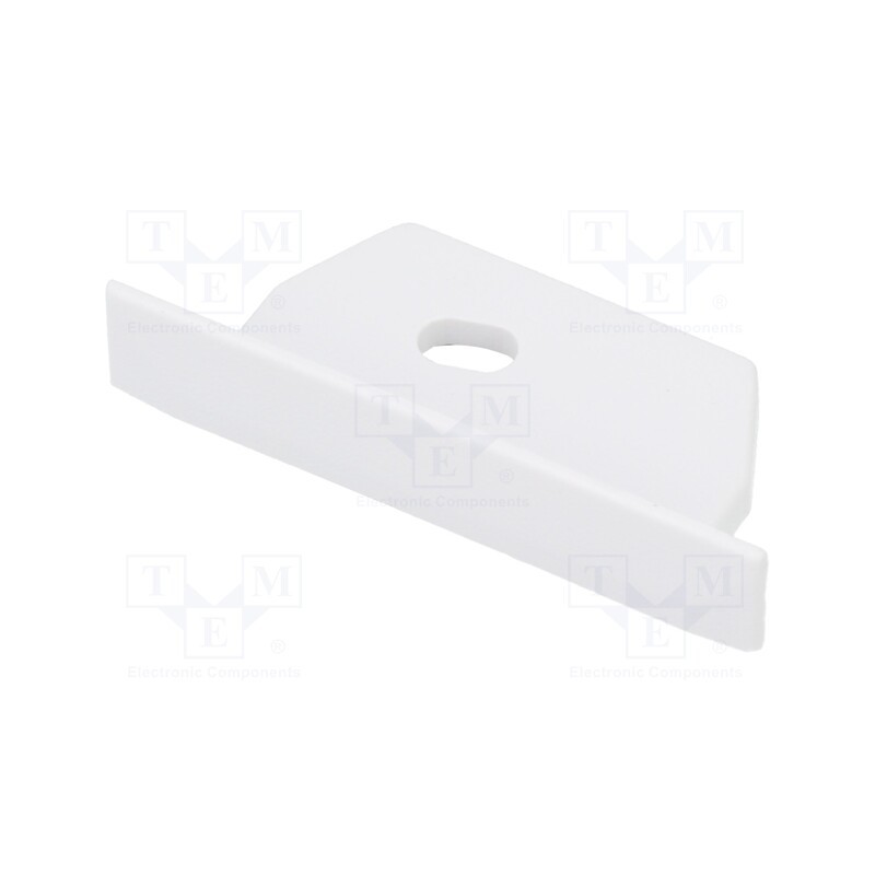 1 pcg x TOPMET - H5999901 - Cap for LED profiles, white, 20pcs, with hole, DIAGONAL14