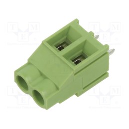 5 pcs x XINYA - XY635-2P 6.35MM GREEN - PCB terminal block, angled 90°, 6.35mm, ways: 2, on PCBs, terminal