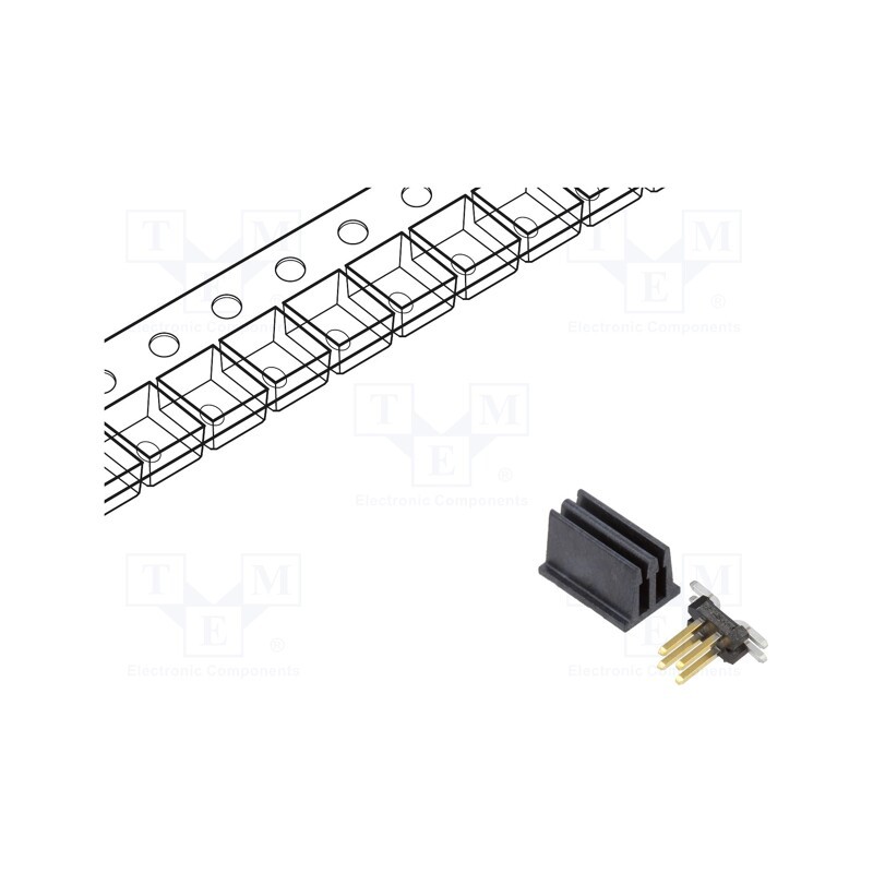 5 pcs x Amphenol Communications Solutions - 20021121-00004C4LF - Pin header, pin strips, Minitek127®, male, PIN: 4, vertical, 1.