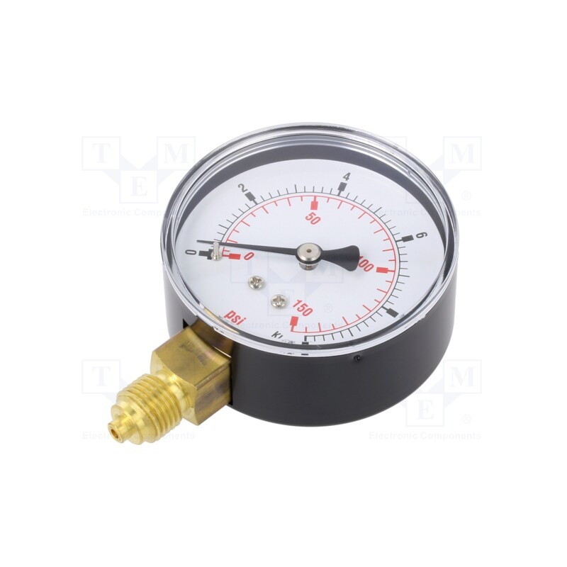 1 pcs x PNEUMAT-117-DE - Manometer, 0÷10bar, 63mm, non-aggressive liquids,inert gases