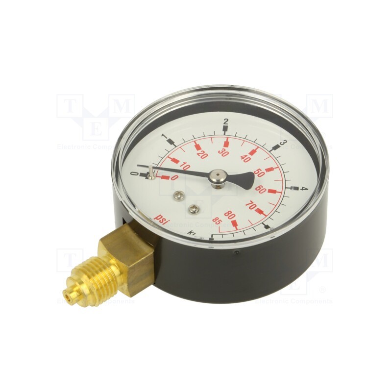 1 pcs x PNEUMAT-116-DE - Manometer, 0÷6bar, 63mm, non-aggressive liquids,inert gases