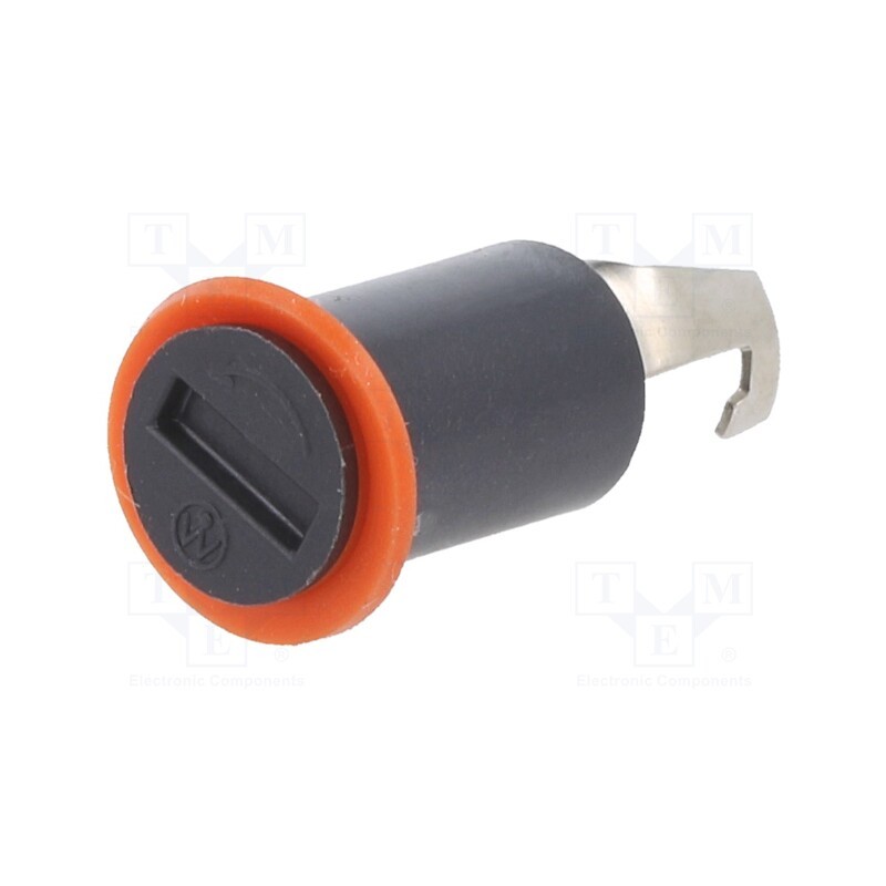 1 pcs x LITTELFUSE - 85600001009 - Fuse holder, 5x20mm, on panel, black, UL94V-0, Cutout: Ø8.3mm, 856