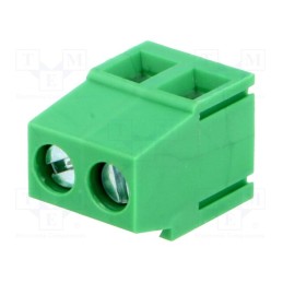 5 pcs x ADAM TECH - EBVA-02-C - PCB terminal block, angled 90°, 5mm, ways: 2, on PCBs, 2.5mm2, 15A