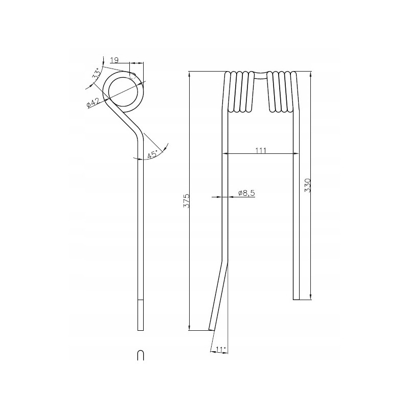 Finger of the Mesko S carousel rake