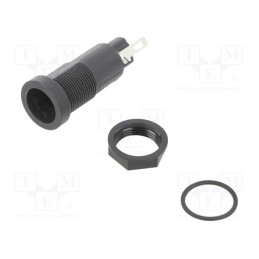 1 pcs x LITTELFUSE - 85100001009 - Fuse holder, cylindrical fuses, 10A, 250V, on panel, black