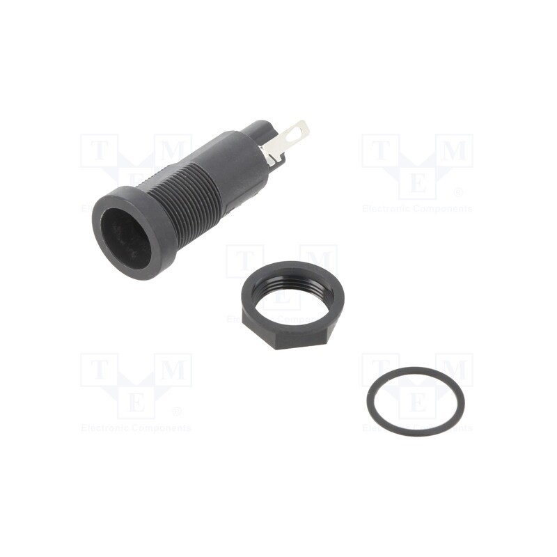 1 pcs x LITTELFUSE - 85100001009 - Fuse holder, cylindrical fuses, 10A, 250V, on panel, black