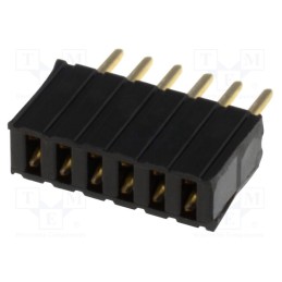 5 pcs x CONNFLY - DS1065-07-1*6S8BV - Socket, pin strips, female, PIN: 6, straight, 1.27mm, THT, 1x6
