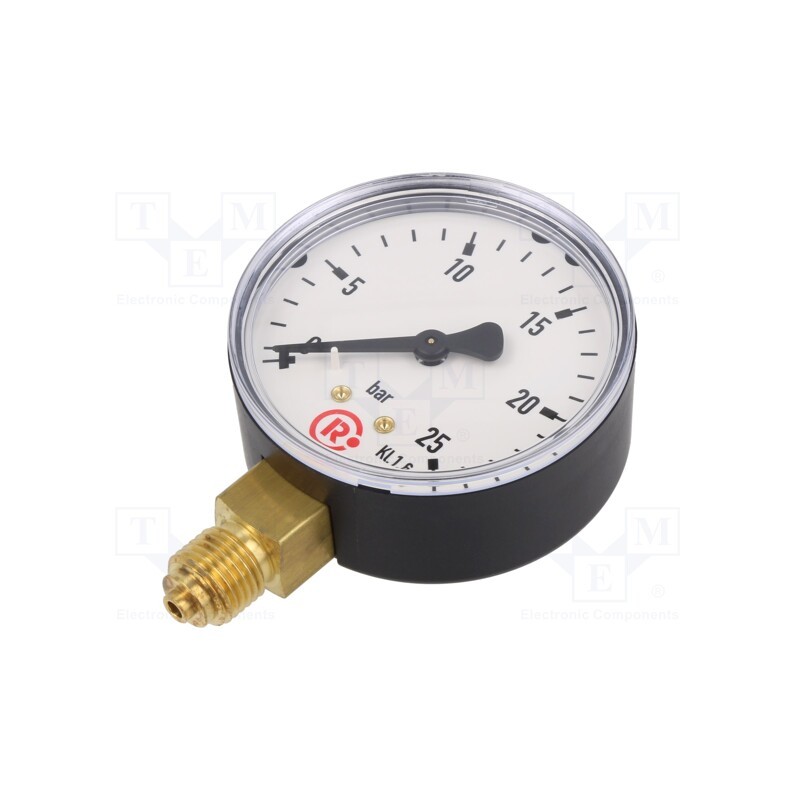 1 pcs x PNEUMAT-119-K - Manometer, 0÷25bar, 63mm, non-aggressive liquids,inert gases