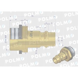 Pneumatic quick connector p26 nw7 2 plug 3 8