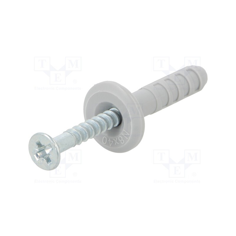 1 pcg x FISCHER - 15903 - Plastic anchor, with flange,with screw, 8x40, zinc-plated steel