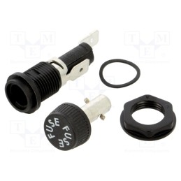 1 pcs x EATON/BUSSMANN - BK-HTB-26M-R - Fuse holder with cover, cylindrical fuses, 5x20mm, 16A, on panel