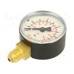 1 pcs x PNEUMAT-106-KD - Manometer, 0÷10bar, 50mm, non-aggressive liquids,inert gases
