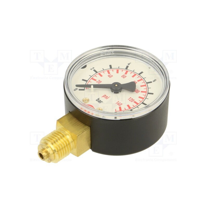 1 pcs x PNEUMAT-106-KD - Manometer, 0÷10bar, 50mm, non-aggressive liquids,inert gases