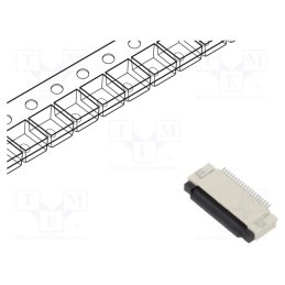 5 pcs x Global Connector Technology (GCT) - FFC2B35-20-T - Connector: FFC/FPC, horizontal, PIN: 20, ZIF, SMT, 50V, 0.4A, tinned