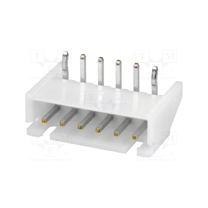 5 pcs x JST - S6B-XH-A-1 (LF)(SN) - Socket, wire-board, male, XH, 2.5mm, PIN: 6, THT, 250V, 3A, -25÷85°C