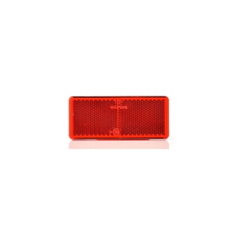 Red rectangular reflector glued on