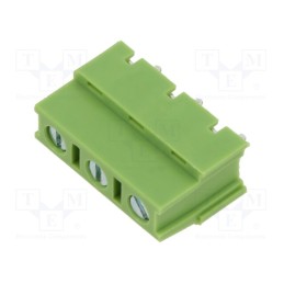5 pcs x XINYA - XY128VB-3P 7.5MM GREEN - PCB terminal block, angled 90°, 7.5mm, ways: 3, on PCBs, terminal