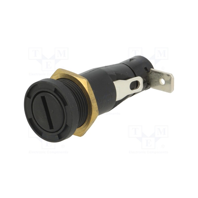 1 pcs x BULGIN - D0347RAAAB - Fuse holder, cylindrical fuses, 6.3x32mm, 16A, 250V, on panel