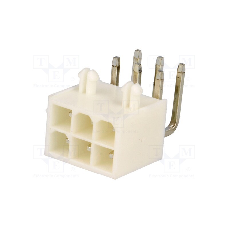 5 pcs x JOINT TECH - C4255WRF2X03/V0 - Socket, wire-board, male, 4.2mm, PIN: 6, THT, PCB snap, Layout: 2x3