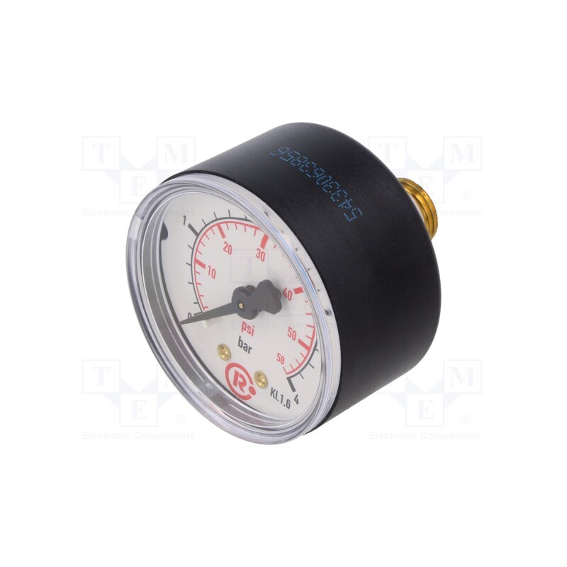 1 pcs x PNEUMAT-204-KD - Manometer, 0÷4bar, 50mm, non-aggressive liquids,inert gases