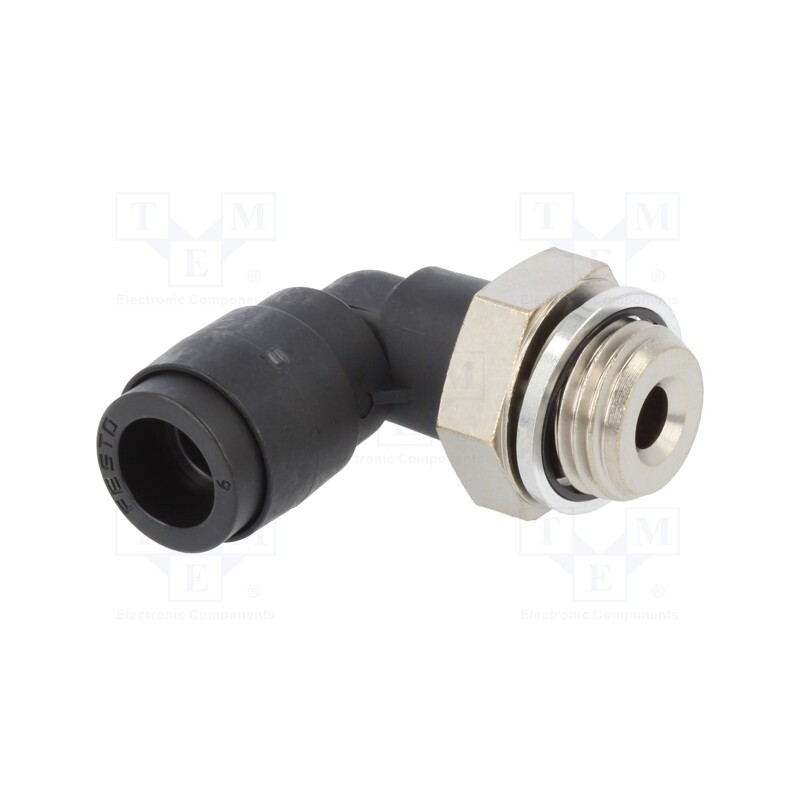 1 pcs x FESTO-186327 - Push-in fitting, threaded,angled 90°, -0.95÷6bar, Thread: G 1/4'