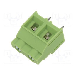 5 pcs x XINYA - XY636-2P 9.52MM GREEN - PCB terminal block, angled 90°, 9.52mm, ways: 2, on PCBs, terminal