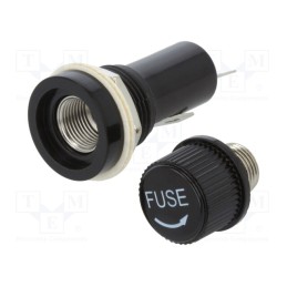 1 pcs x EATON/BUSSMANN - BK16-HTJ-601I - Fuse holder with cover, cylindrical fuses, 6.3x32mm, 10A, black