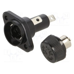 1 pcs x EATON/BUSSMANN - BK1-HPS-611E - Fuse holder with cover, cylindrical fuses, 10x38mm, 30A, black