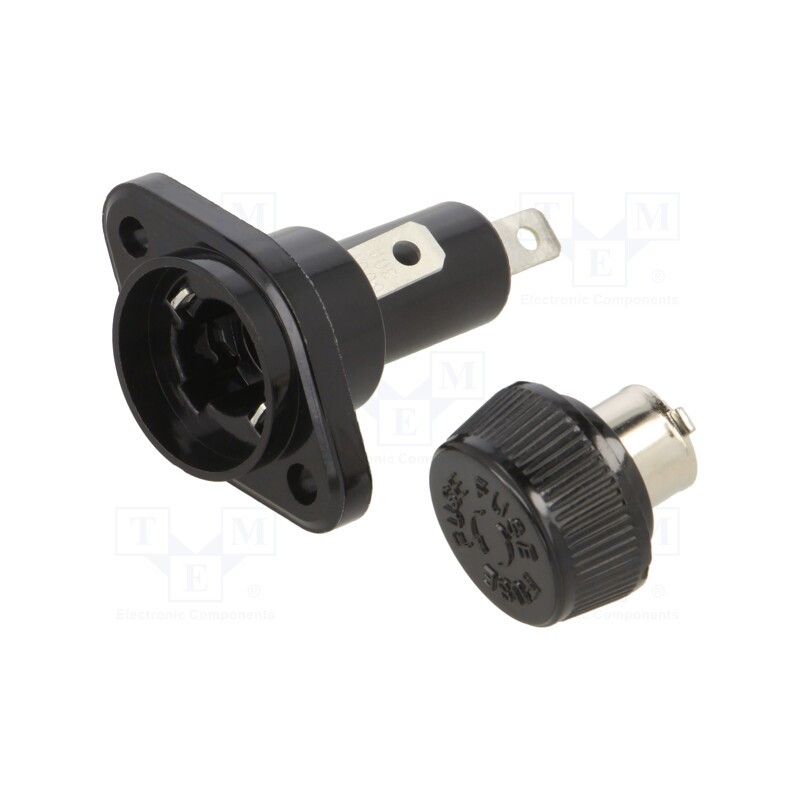 1 pcs x EATON/BUSSMANN - BK1-HPS-611E - Fuse holder with cover, cylindrical fuses, 10x38mm, 30A, black