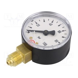 1 pcs x PNEUMAT-110/1-K - Manometer, 0÷100bar, 50mm, non-aggressive liquids,inert gases